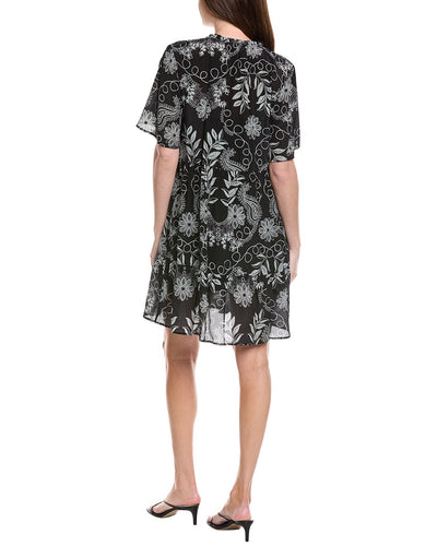 Johnny Was Flutter Sleeve Tiered Dress - Marana