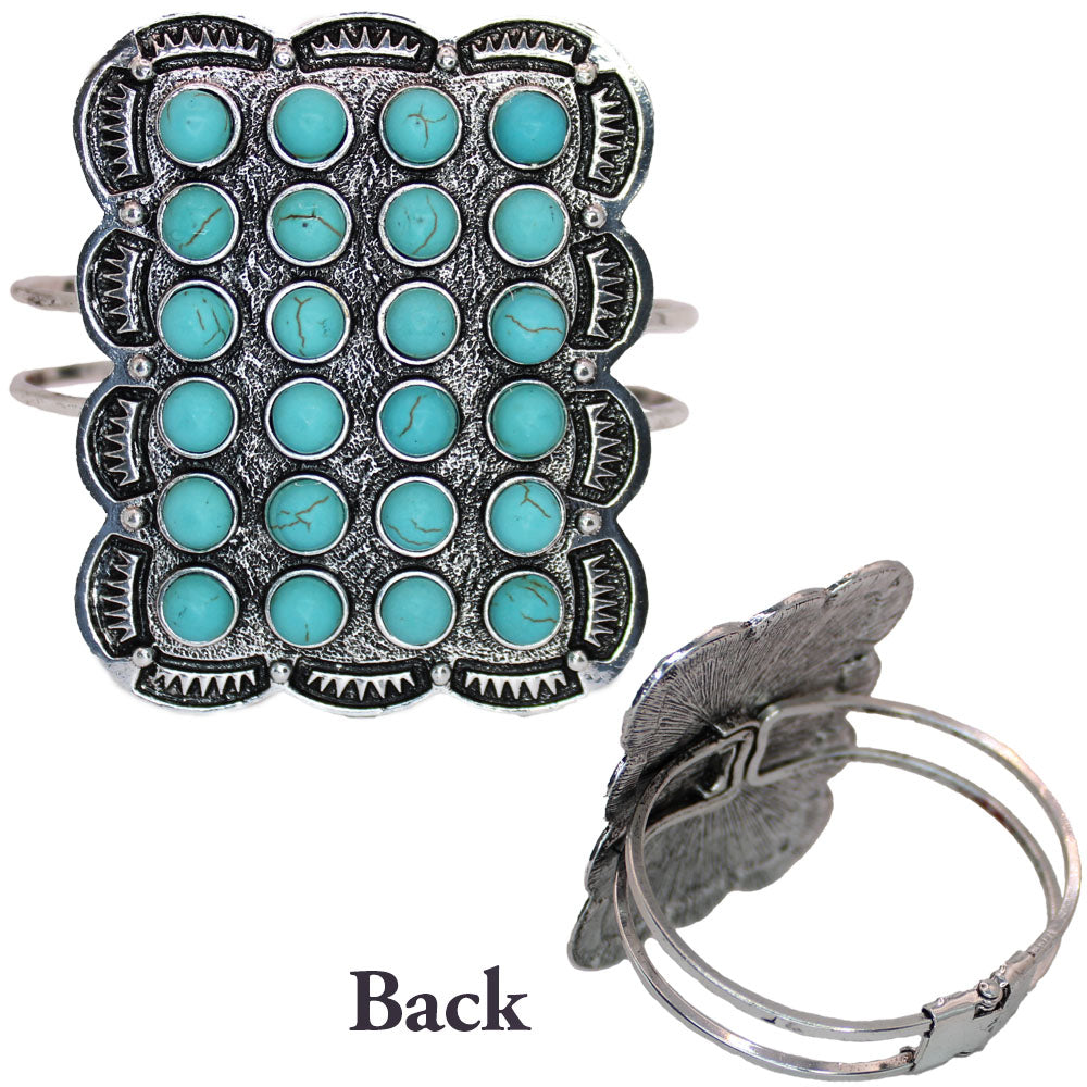Grandview Large Face Hinged Bracelet - Turquoise