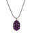Leslie Fashion Navajo Necklace With Oval Cluster Pendant & Earrings - Purple