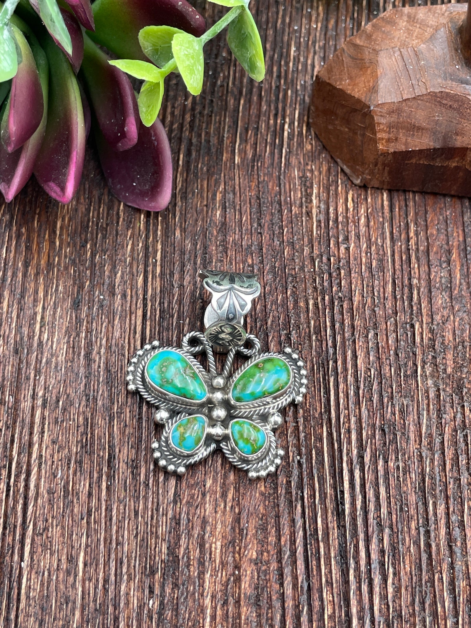 Reyna Sterling Turquoise Butterfly Pendant