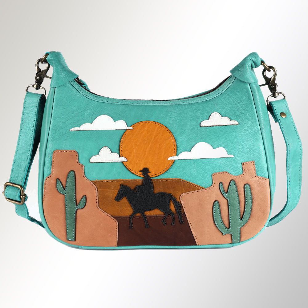 Desert Cowboy Overlay Leather Handbag