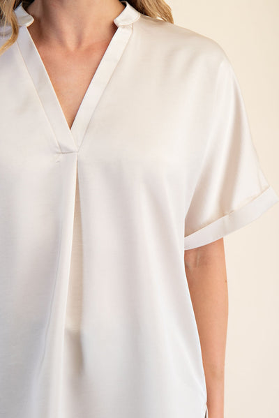 Jenny V Neck Cuff Sleeve Top