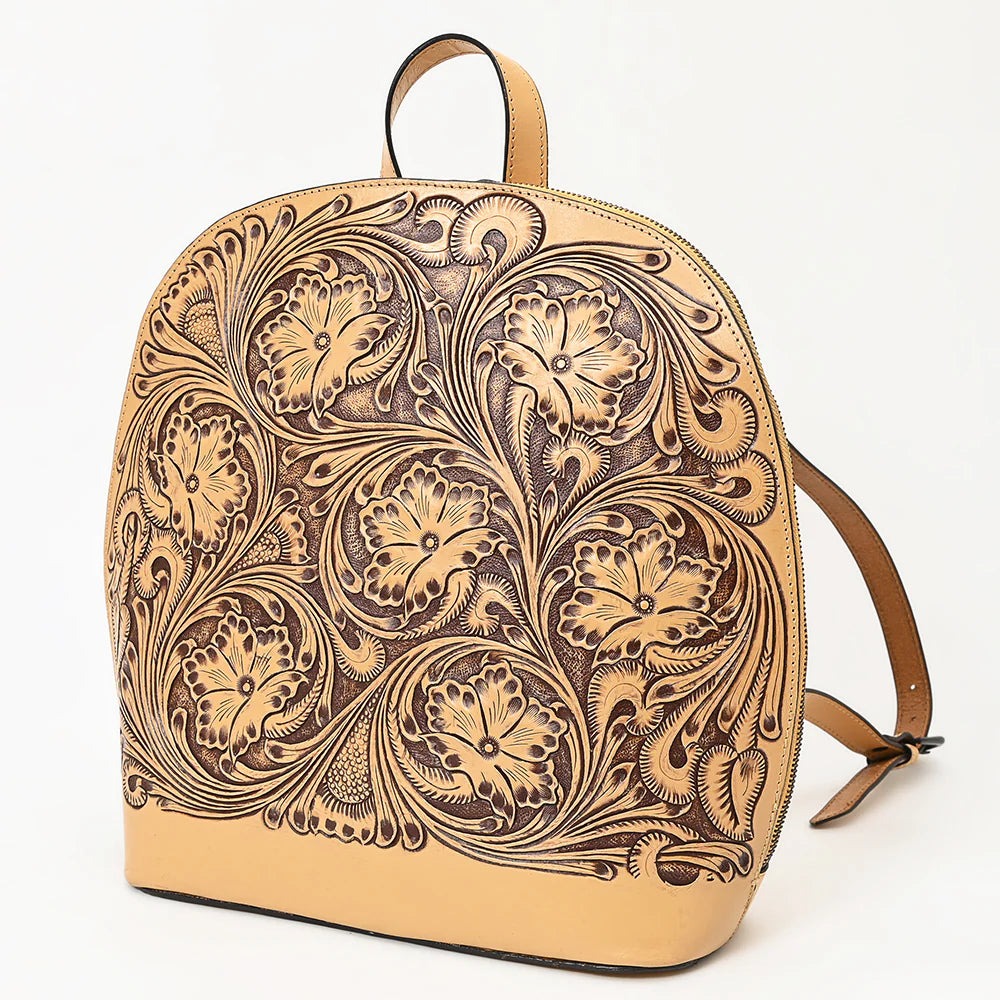 Tooled Leather Concealed Carry Backpack