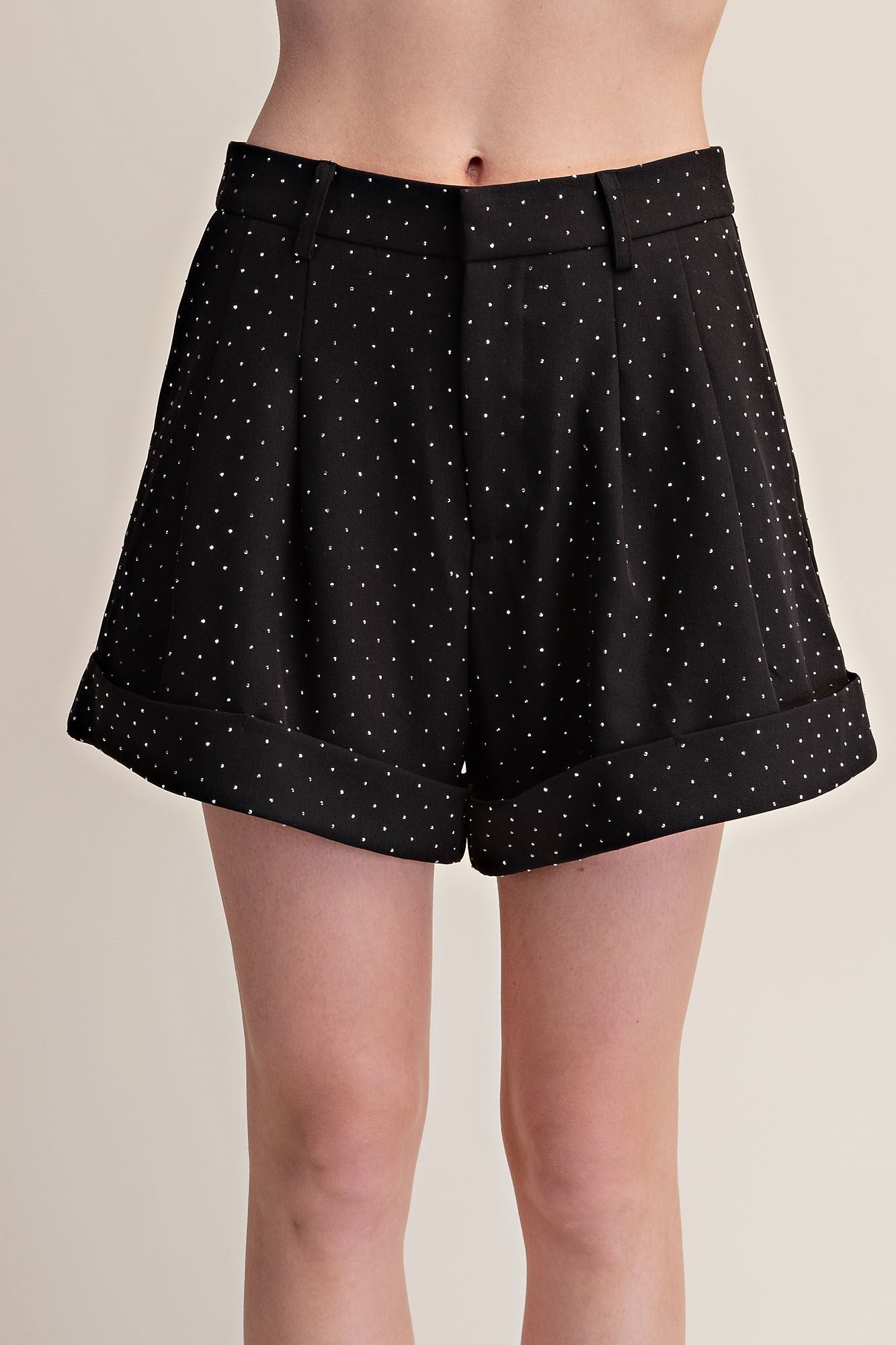 Kennedy Rhinestone Pleated Shorts