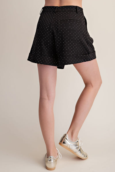Kennedy Rhinestone Pleated Shorts