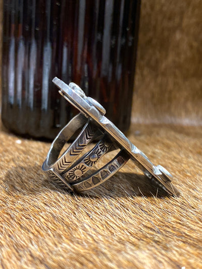 Our Lady Sterling Rose Ring - size 8