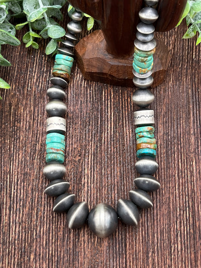 Luca Varied Navajo & Turquoise Statement Necklace - 20"