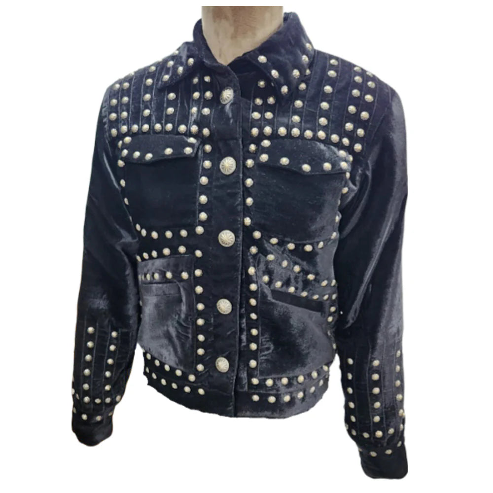 The Jordan Velvet Studded Jacket Accessorize In Style