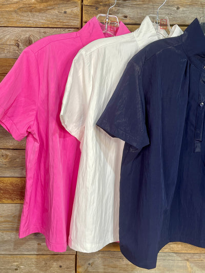 Kendra Standing Collar Short Sleeve Shirt