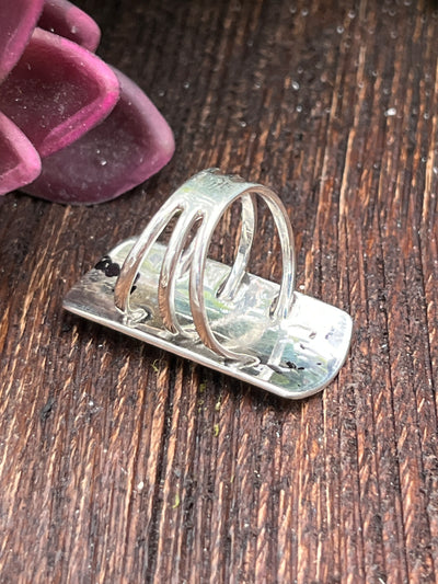 Luca Stamped Rectangle Sterling Triple Band Rings