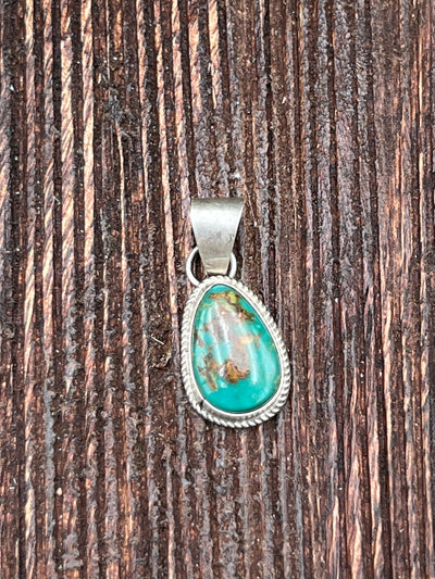 Heston Roped Sterling Turquoise Pendant