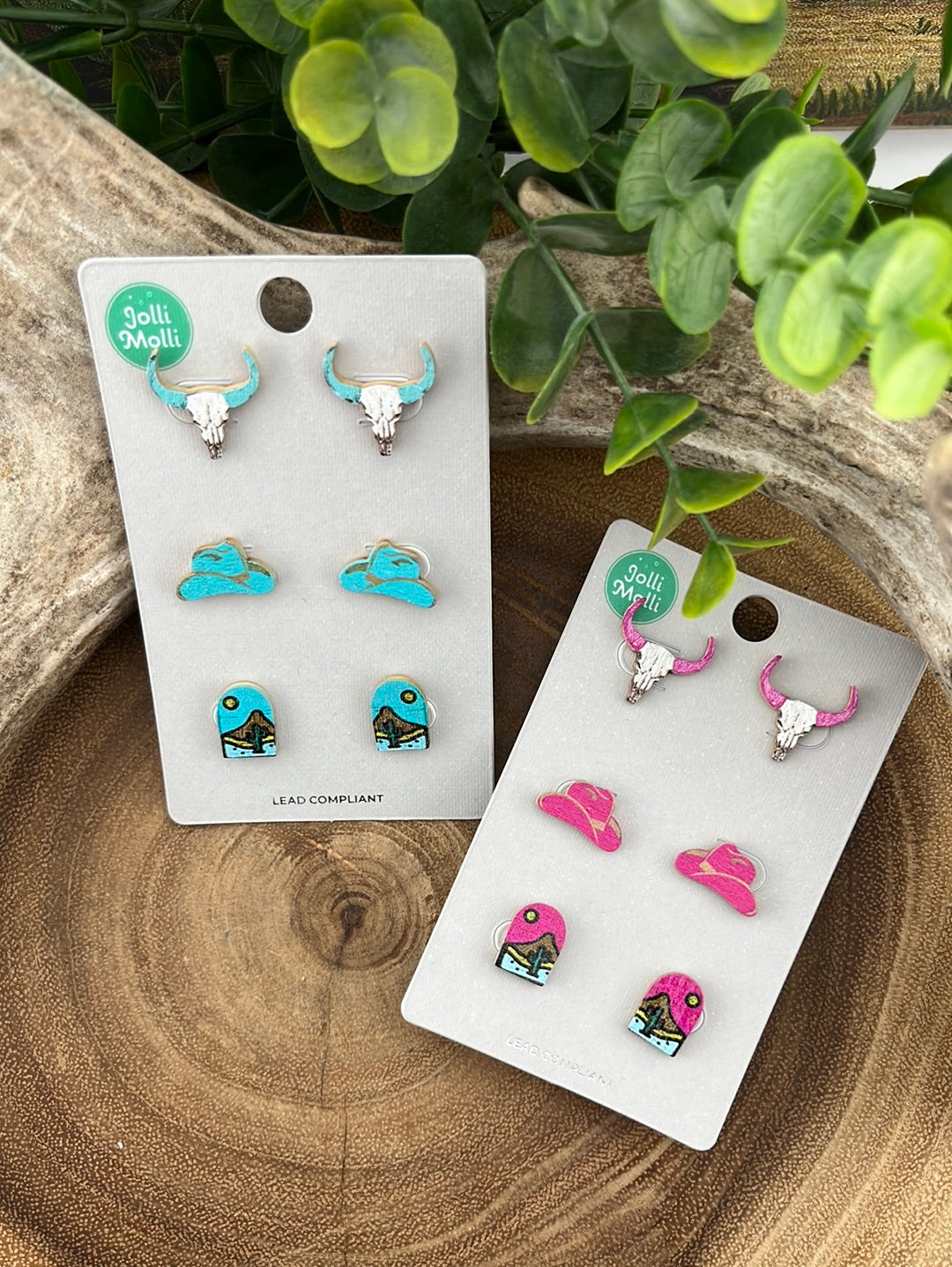 Desert Sands Wooden Stud Earring Set