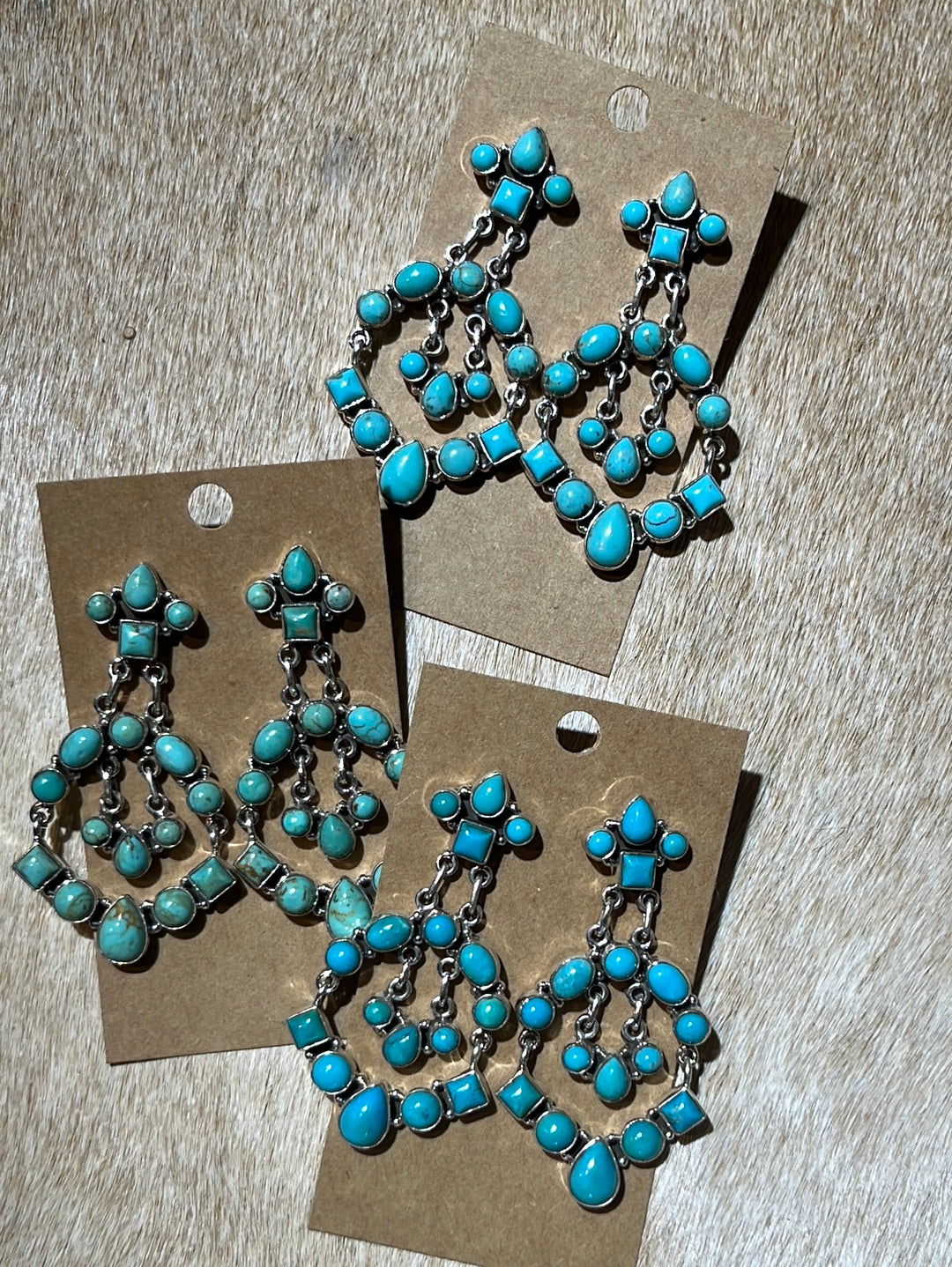 Ceremony Cluster Turquoise Drop Earrings