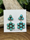 All Around Joy Kingman Turquoise Flower Cluster Drop Earrings