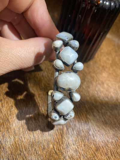 Lenten Multi Shape White Buffalo Cuff