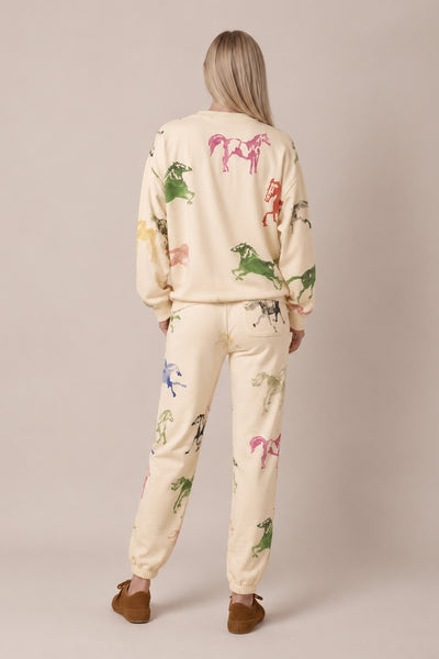 Multi Colored Horse Jogger Set
