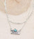 Texas Double Layered Silver Necklace - Turquoise