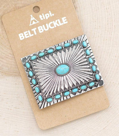 Fashion Turquoise Square Concho Belt Buckle