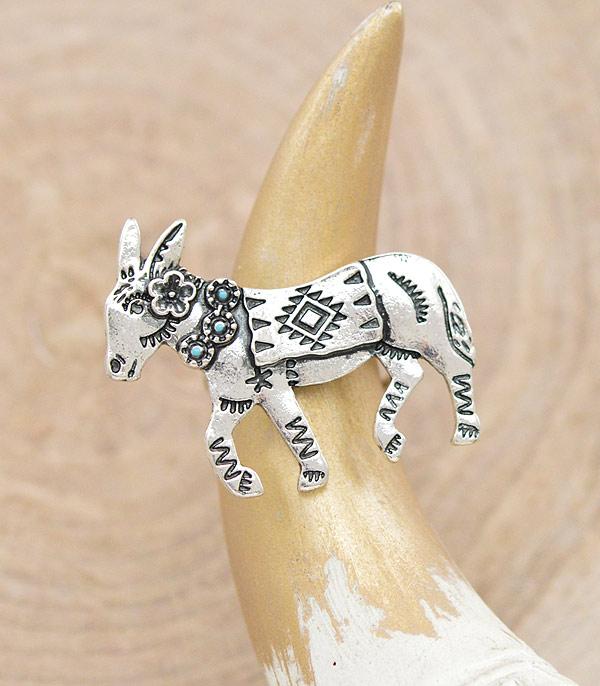 Fashion Donkey Turquoise Stone Ring