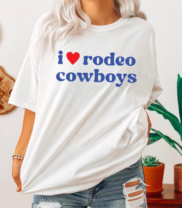 I Love Rodeo Cowboys Comfort Colors Tee