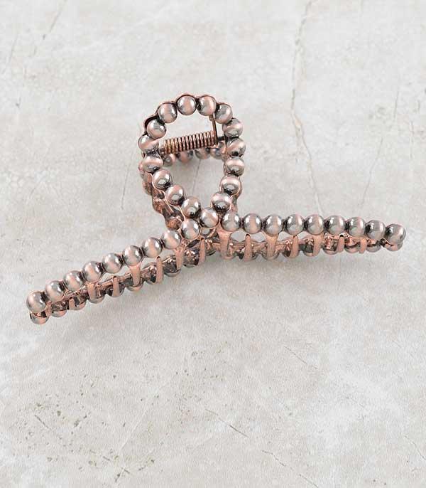 Fashion Copper Navajo Bead Claw Clip - 4.5"