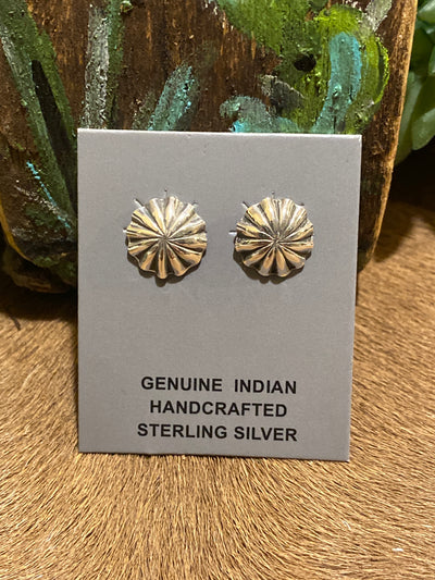 Pender Sterling Round Fan Studs - 12mm