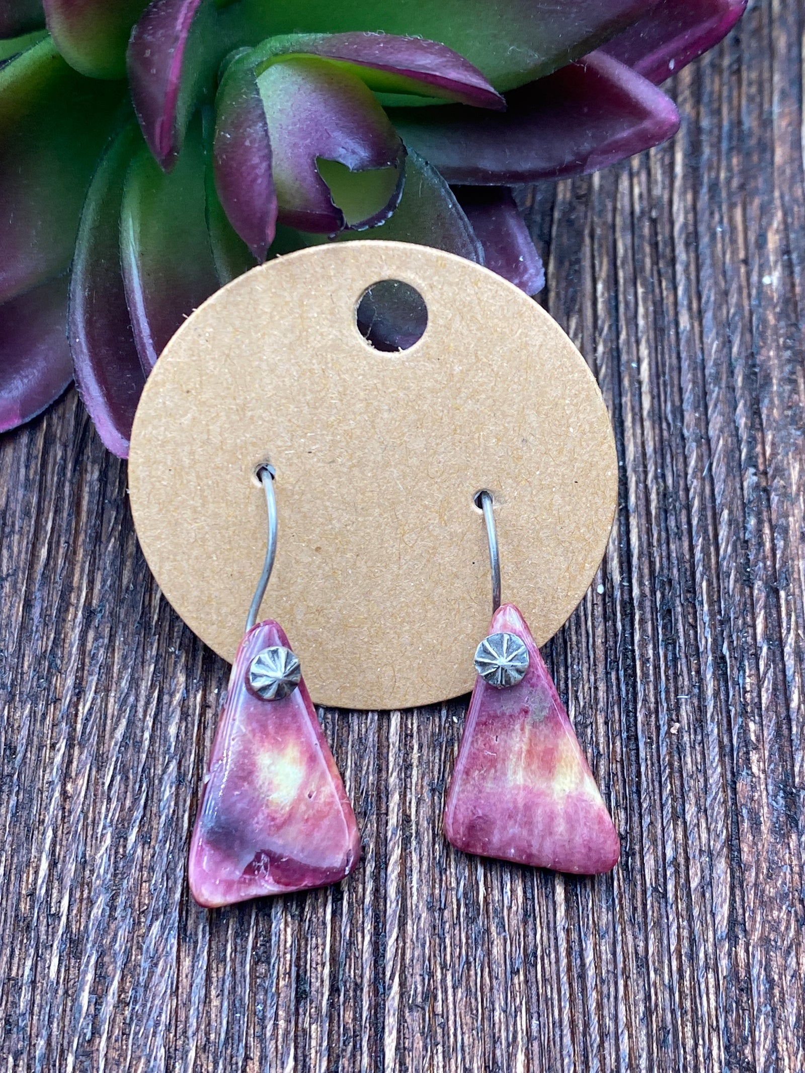 Isabel Sterling Burst Spiny Slab Earrings - Purple