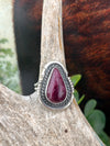 Ranier Double Band Notched Sterling Purple Spiny Ring