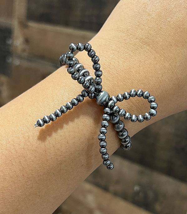 Campbell Fashion 6mm Navajo Stretch Bow Bracelet - Silver