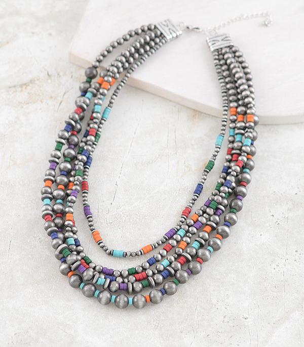 Pamirs Fashion 5 Strand Waterfall Necklace - Multi