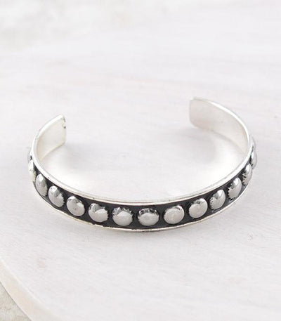 Hazel Silver Studded Cuff Bracelet