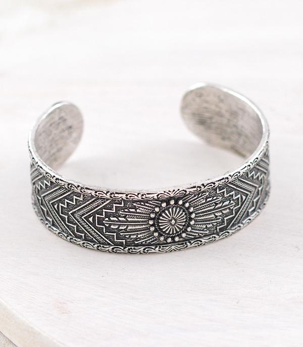 Peak Fashion Silver Aztec Cuff