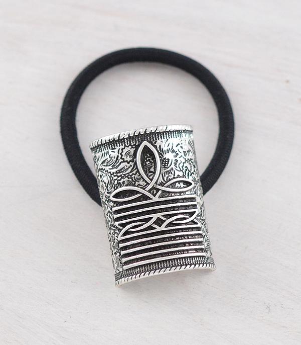 Wendy Fashion Silver Boot Stitch Hair Tie