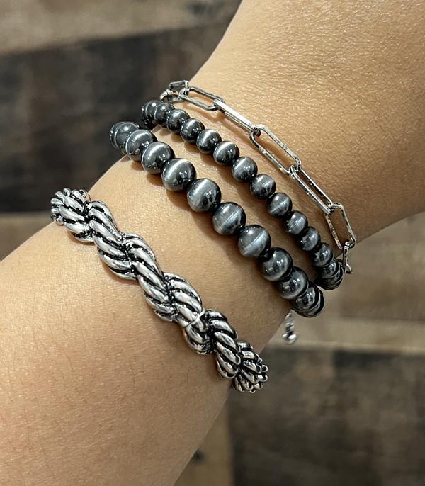 Billings Set of 4 Silvertone Bracelets