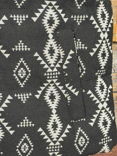 Black Aztec ZipUp Puffer Vest