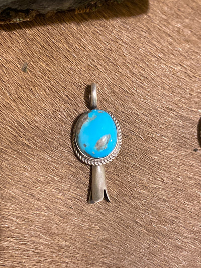 Parker Turquoise Flute Blossom Sterling Pendant