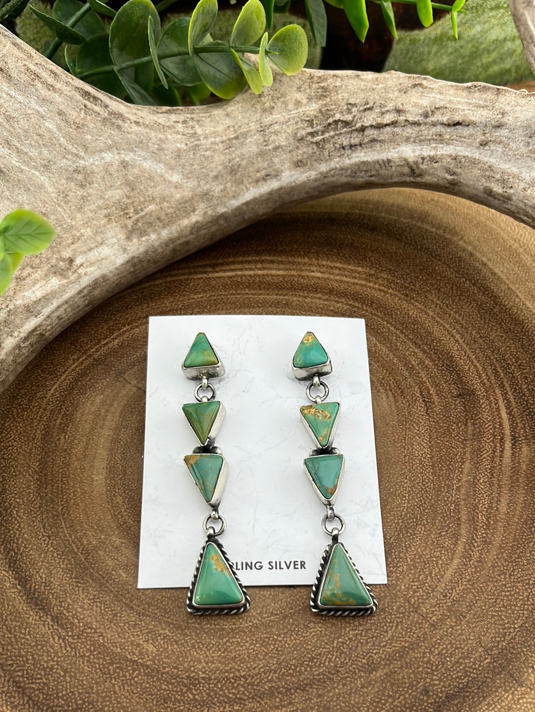 Myra Triangle Turquoise Earrings