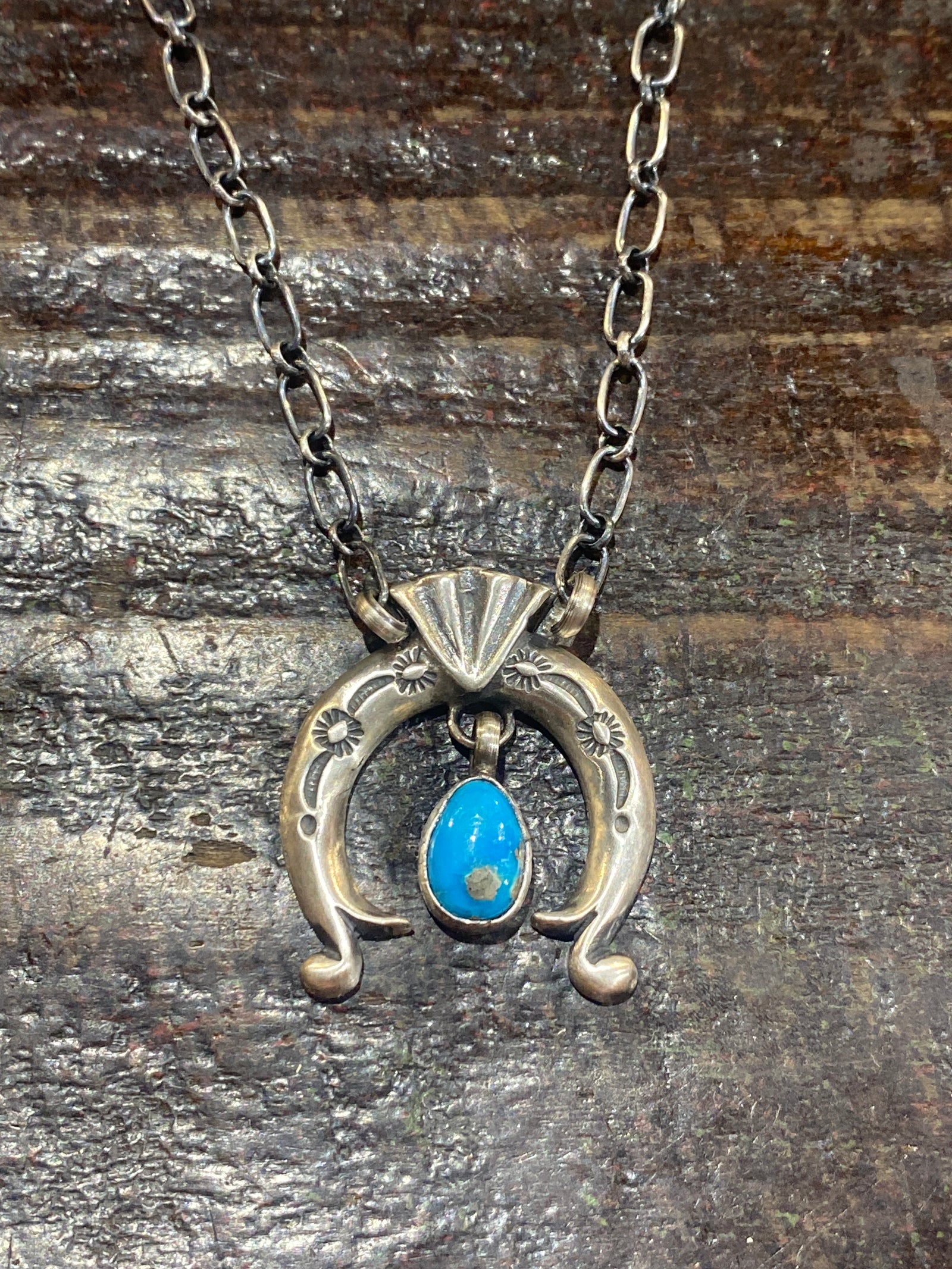 Bennett Sterling Naja Necklace With Drop Stone - Turquoise