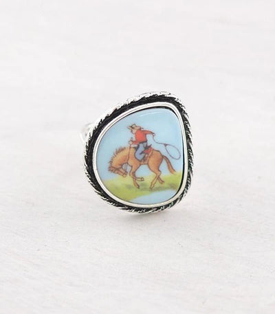 western ring on white background