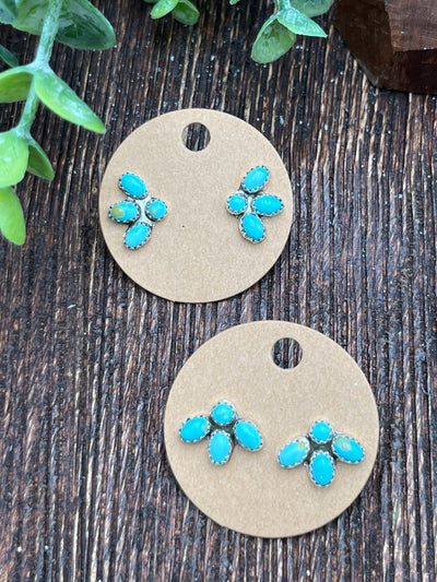 Lucy Pawprint Sterling 4 Stone Earrings