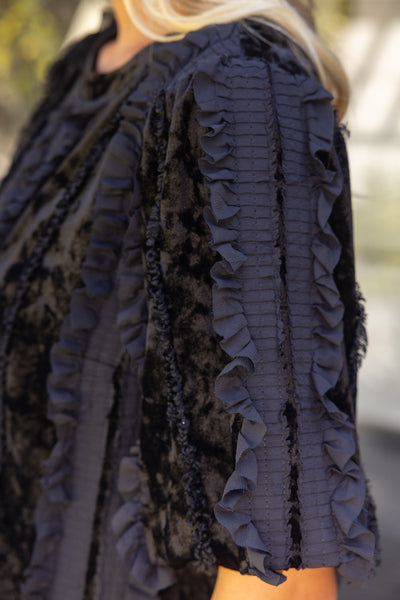 Ruffle Lace Overlay Dress