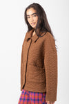Quilted Solid Knit Oversized Casual Shacket Jacket