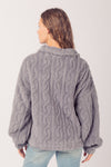Cable Pattern Soft Fleece Fur Shacket Jacket