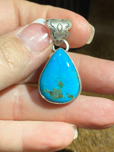 Niko Sterling Edge Single Stone Turquoise Pendant