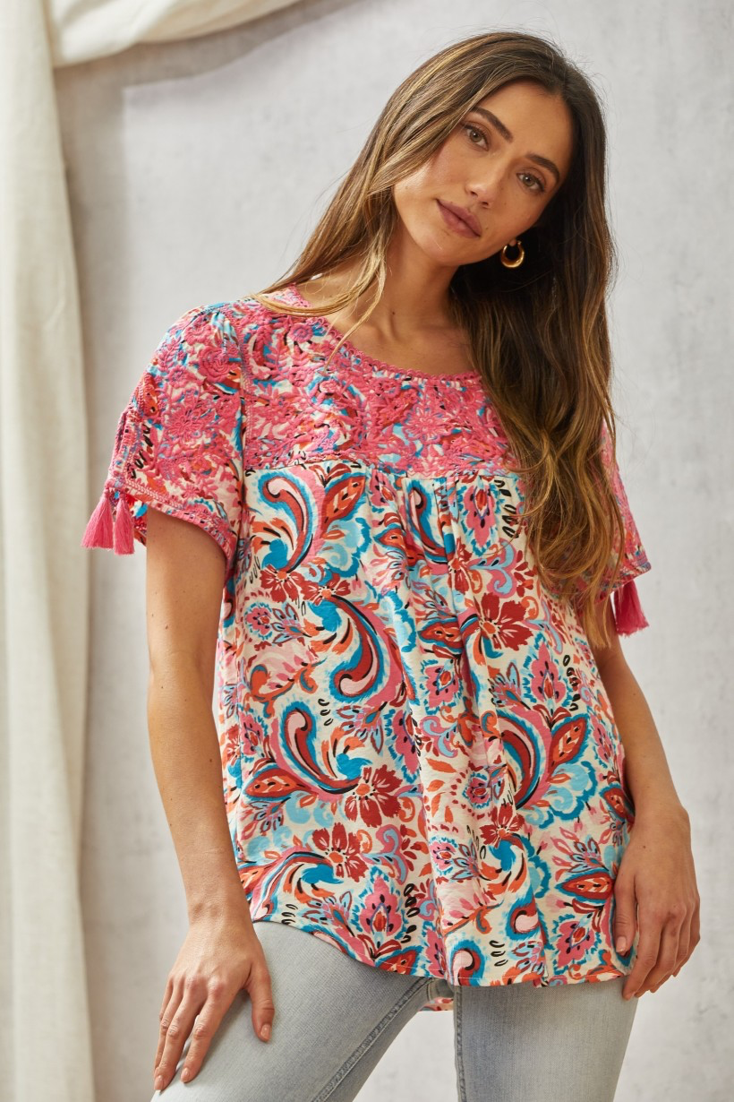 Marlene Paisley Babydoll Top