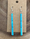 Hunter Triple Stone Turquoise Long Bar Earrings - 3"
