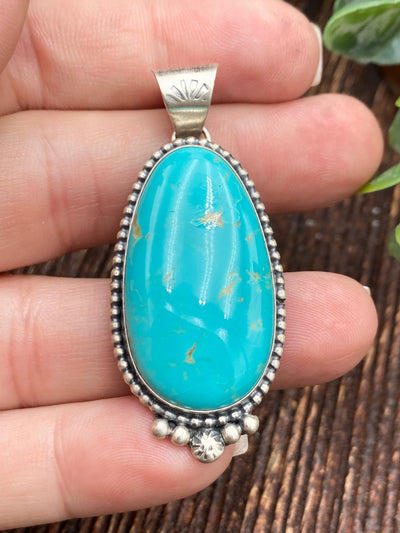 Bonner Sterling Dot Framed Turquoise Pendant