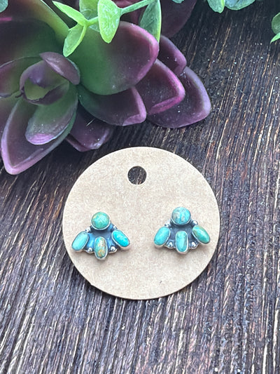 Gretta 4 Stone Sterling Pawprint Earrings - .5"