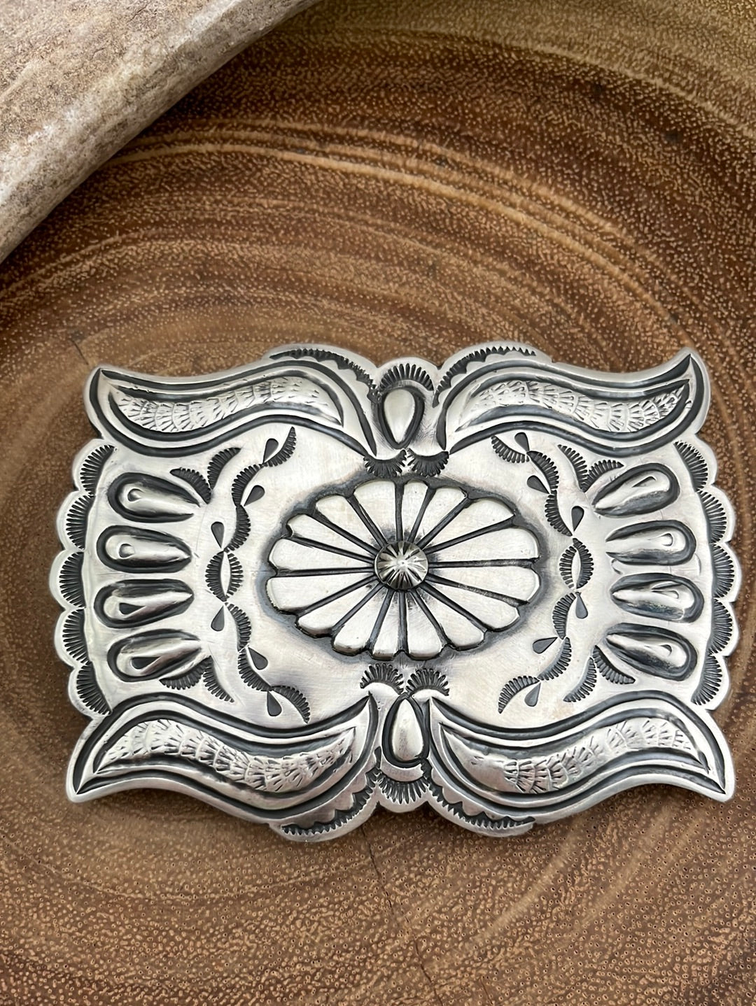 Lori Sterling Silver Stamped Belt Buckle