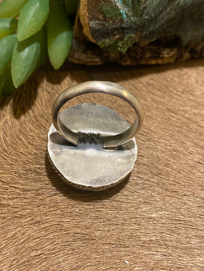 Mona Sterling Roped Turquoise Ring - Adj